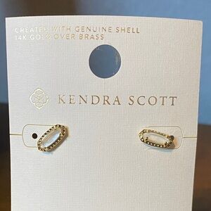 Kendra Scott Gold and White Shell Earrings